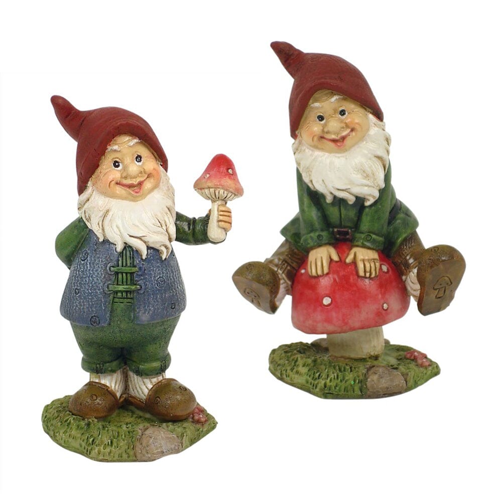 Mushroom Gnomes - Set of 2 | Fairy Garden Miniatures & Collectibles ...