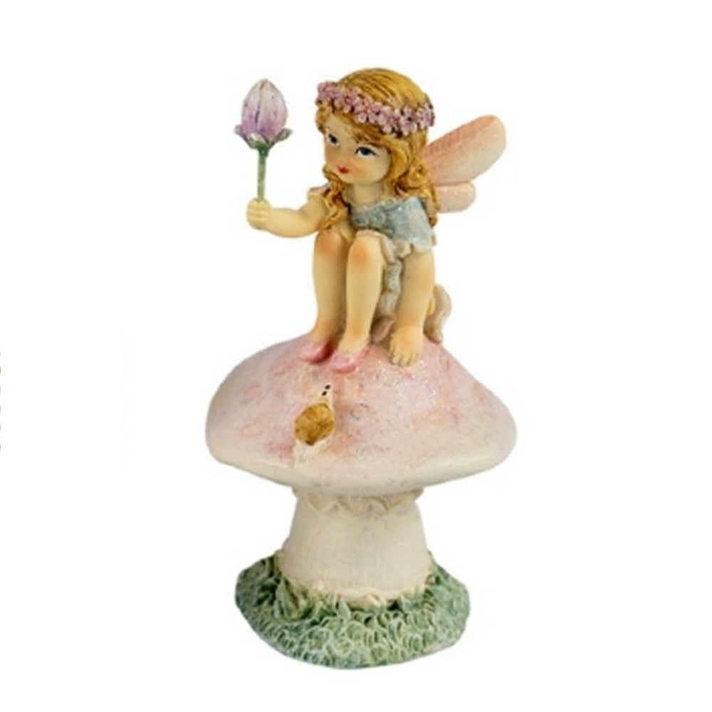 Flower Garden Fairies on Mushrooms - Set of 3 | Fairy Garden Miniatures ...