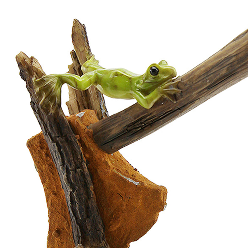 Frog on an Axe Miniature Figurine