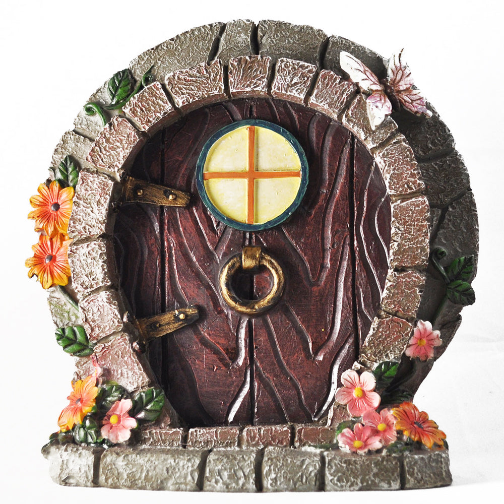 Round Hobbit Fairy Door Set - Terrarium Decor